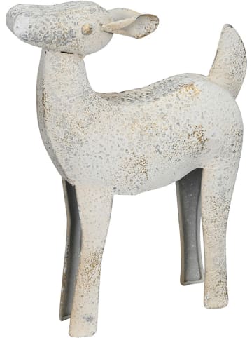 Decofiguur "Ree" wit - (B)20 x (H)25,5 x (D)6 cm