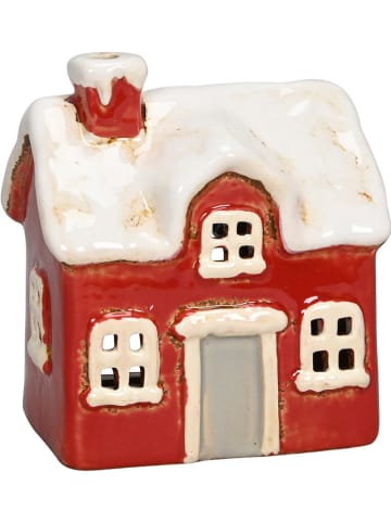 Świecznik "House" w kolorze czerwonym - 11,5 x 13 x 8 cm