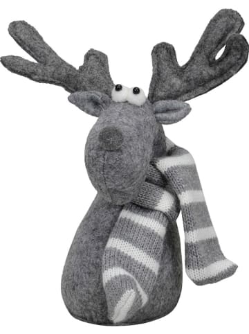 Figurka dekoracyjna "Moose" w kolorze szarym - 17 x 21 x 11 cm