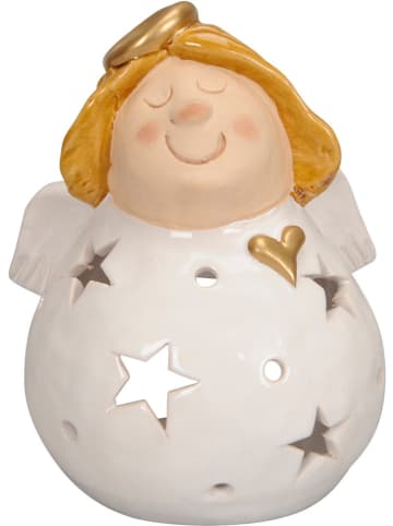 Świecznik "Angel" w kolorze białym - wys. 17 cm