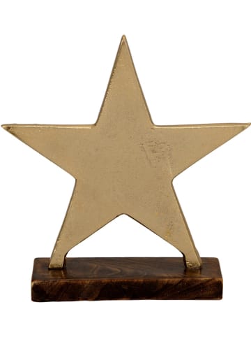 Decofiguur "Ster" goudkleurig - (B)21 x (H)21,5 x (D)6 cm