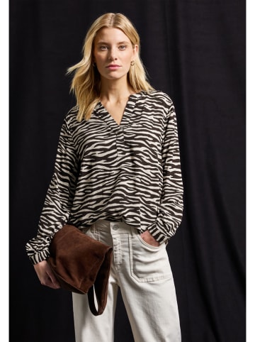 Blouse bruin/wit