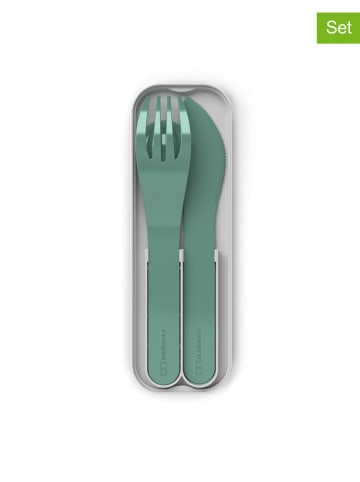 4tlg. Besteck-Set in Grün - (B)4,7 x (H)14,7 x (T)1,6 cm