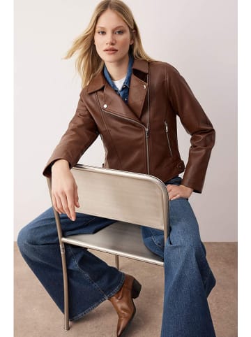 Kunstlederjacke in Braun