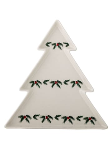 Serveerplateau "Berry" beige/groen - (L)24,5 x (B)26 cm