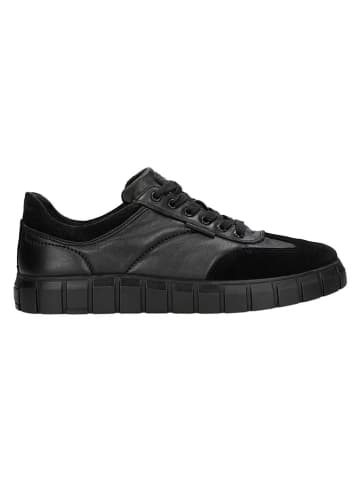 Leder-Sneakers in Schwarz