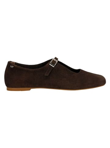 Leder-Ballerinas in Braun