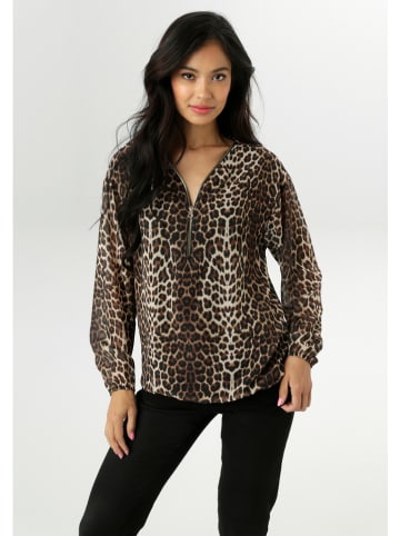 Blouse bruin/zwart