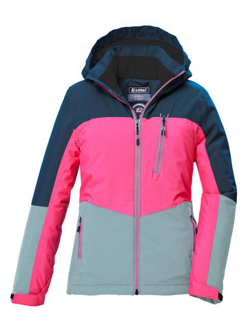 Winterjacke in Dunkelblau/ Pink