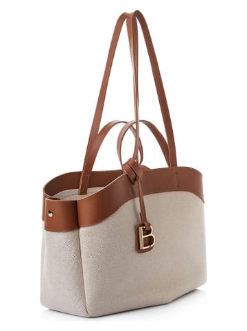 Shopper bag w kolorze jasnobrązowo-beżowym - 42 x 22 x 19 cm