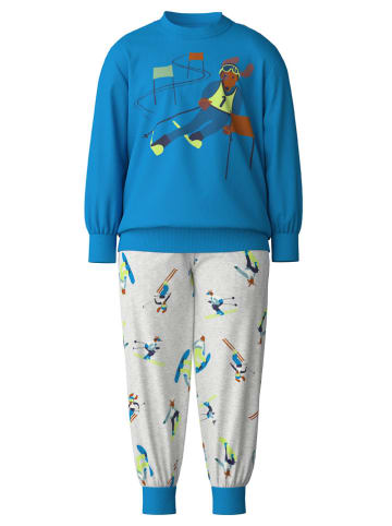 Pyjama in Blau/ Grau