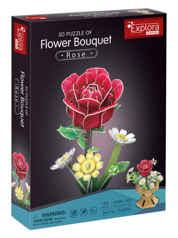 120tlg. 3D-Puzzle "Blumen-Bouquet - Kamelie" - ab 8 Jahren