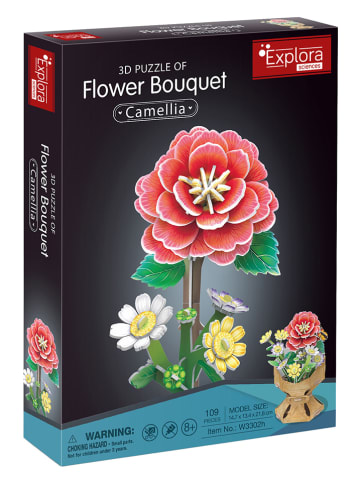 109-częściowe puzzle 3D "Flower bouquet - Camellia" - 8+