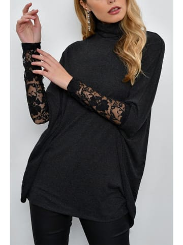 Blouse antraciet/zwart
