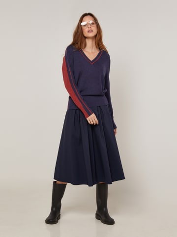 Trui donkerblauw/bordeaux