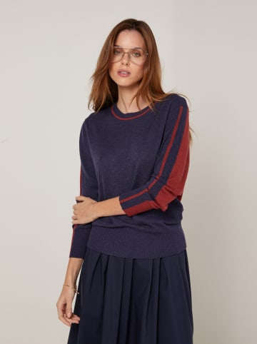 Sweter w kolorze granatowo-bordowym