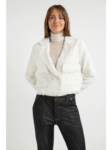 Paillettenblazer "Fleur" crème