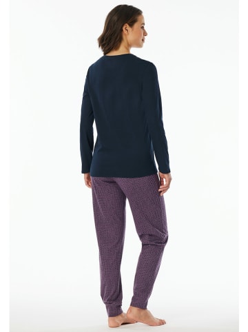 Pyjama in Lila/ Dunkelblau