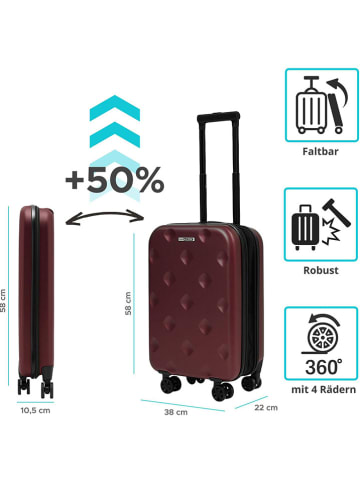 Koffer in Bordeaux - (B)38 x (H)58 x (T)22 cm