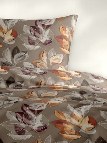 Biber-Bettwäsche-Set in Beige/ Orange