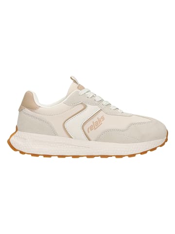 Skórzane sneakersy w kolorze biało-beżowym