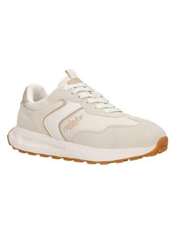 Skórzane sneakersy w kolorze biało-beżowym