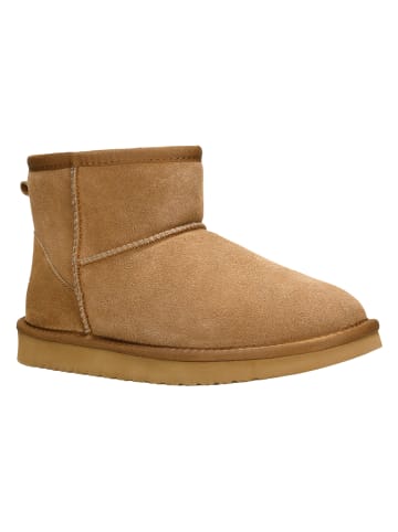 Leder-Winterboots in Hellbraun