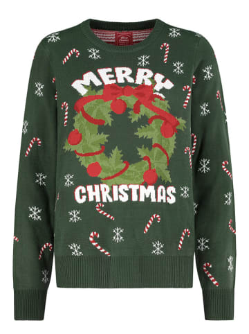 Sweter w kolorze ciemnozielonym
