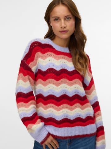 Pullover in Rot/ Flieder