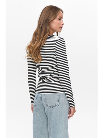 Longsleeve "Numelany" in Schwarz/ Weiß