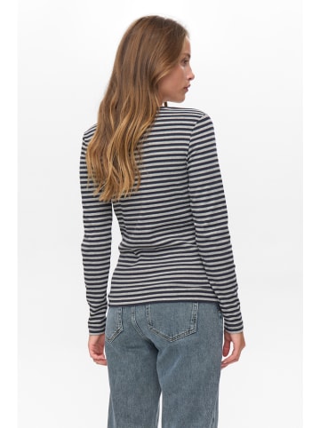 Longsleeve "Numelany" in Dunkelblau/ Grau