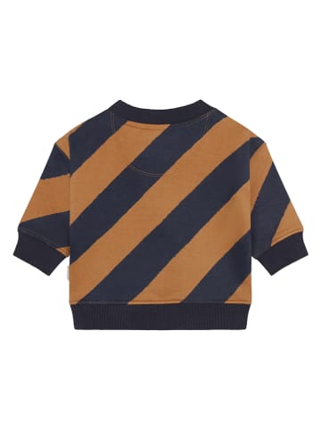 Sweatshirt in Dunkelblau/ Hellbraun