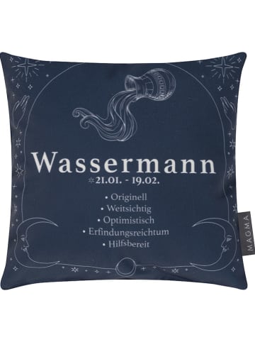 Kissen "Wassermann" in Dunkelblau - (L)25 x (B)25 cm