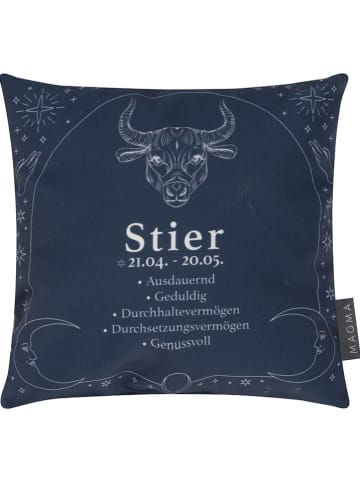 Kissen "Stier" in Dunkelblau - (L)25 x (B)25 cm