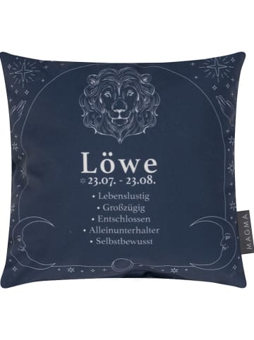 Kissen "Löwe" in Dunkelblau - (L)25 x (B)25 cm