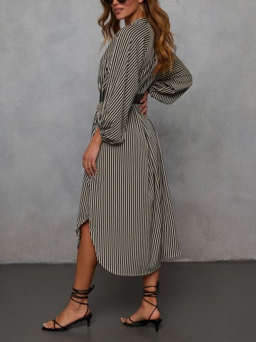 Kleid in Schwarz/ Beige