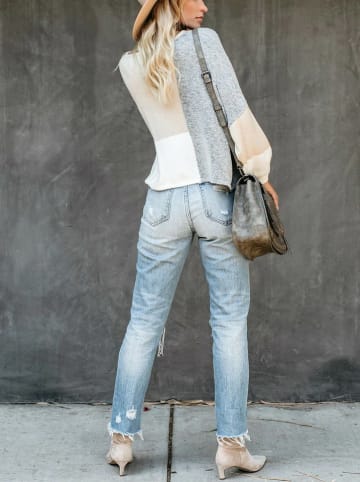 Pullover in Beige/ Grau