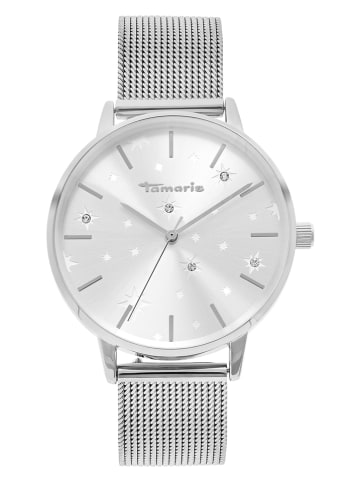 Quarzuhr in Silber/ Weiß