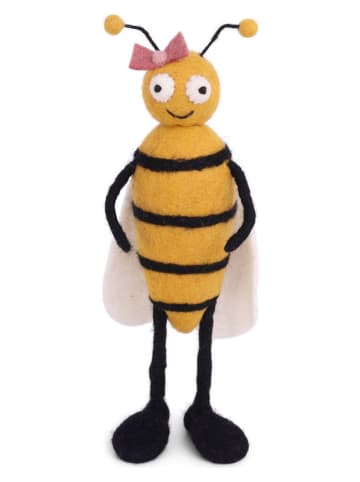 Figurka dekoracyjna "Girl Bee" w kolorze żółto-czarnym - dł. 27 cm