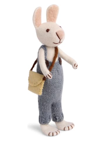 Figurka dekoracyjna "Bunny" w kolorze biało-zielonym - 10 x 30 x 8 cm