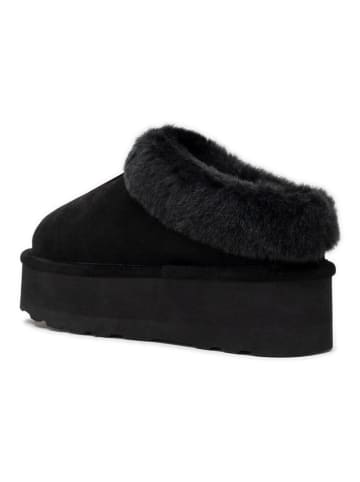 Leren pantoffels zwart