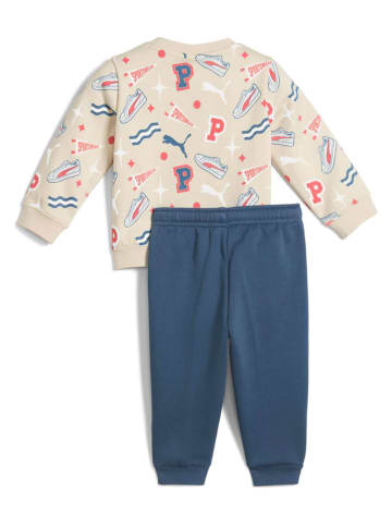 Jogginganzug in Beige/ Dunkelblau