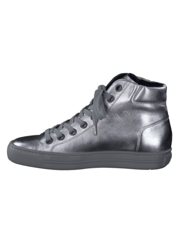 Leder-Sneakers in Silber