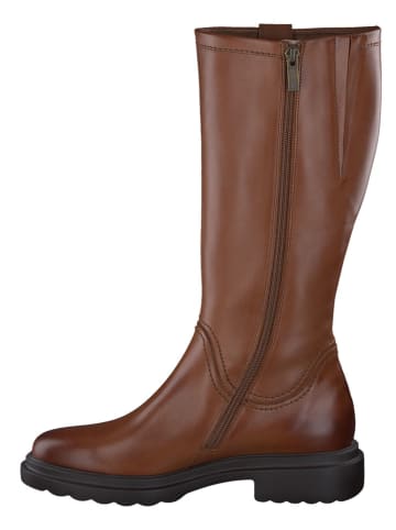 Leder-Stiefel in Hellbraun
