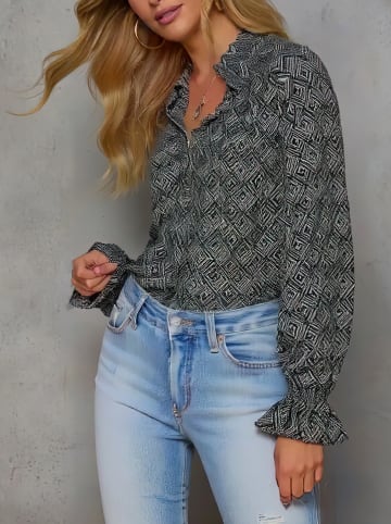 Blouse zwart/wit