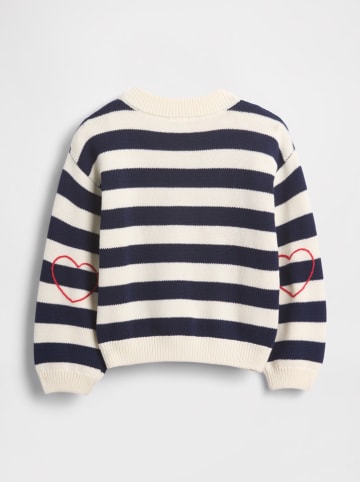 Trui crème/donkerblauw