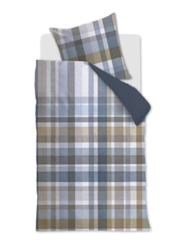 Bettwäsche-Set ''Eliott'' in Beige/ Blau