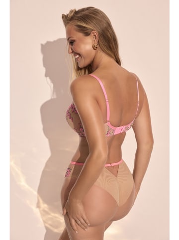 Figi high waist "French Flowers" w kolorze różowym
