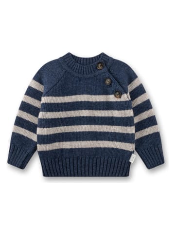 Pullover in Blau/ Beige
