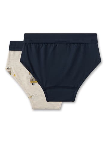 2er-Set: Slips in Dunkelblau/ Beige